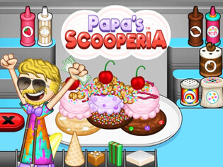 Papa's Scooperia . Online Games .